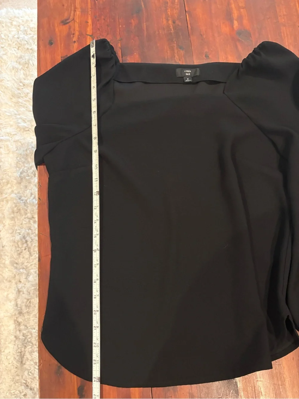 J.Crew 365 Puff Sleeve Blouse Black Size 8 Career Office Top